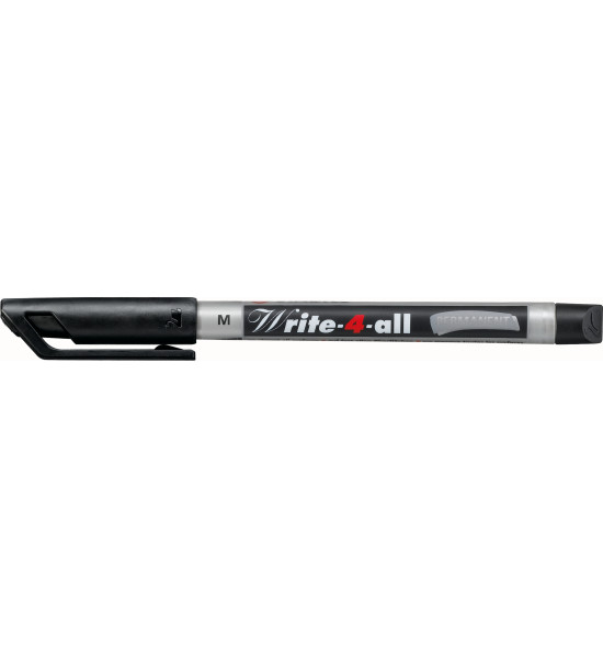 Marc. Permanente, Write-4-all, Punta Redonda, Medio M, 1.0 mm, Negro, Unidad